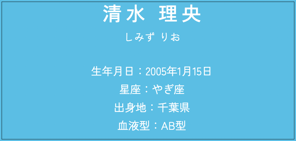 清水理央さんの公式プロフィール